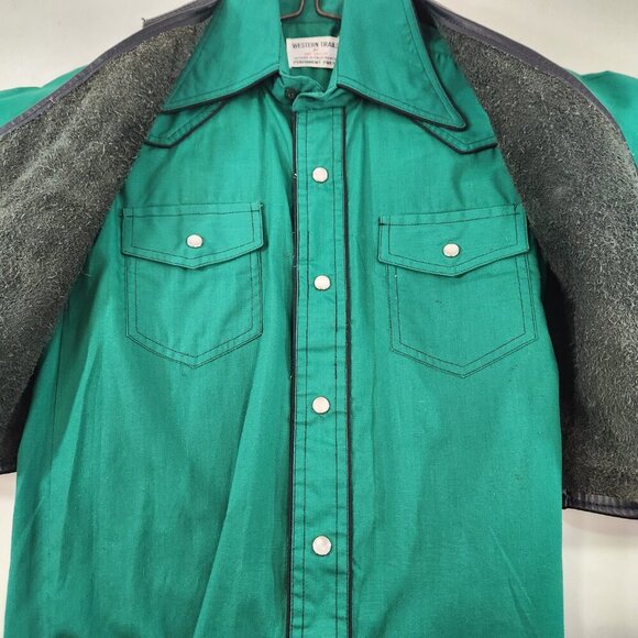 Kids Western Cowboy / Cowgirl Shirt and Leather Vest Size 8 - Picture 7 of 10